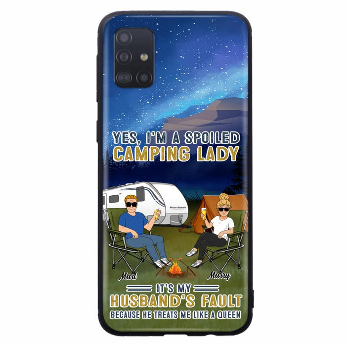 Custom Personalized Husband And Wife Camping Phone Case - Gift Idea For Camping Couple - Yes, I'm A Spoiled Camping Lady - Case For iPhone And Samsung