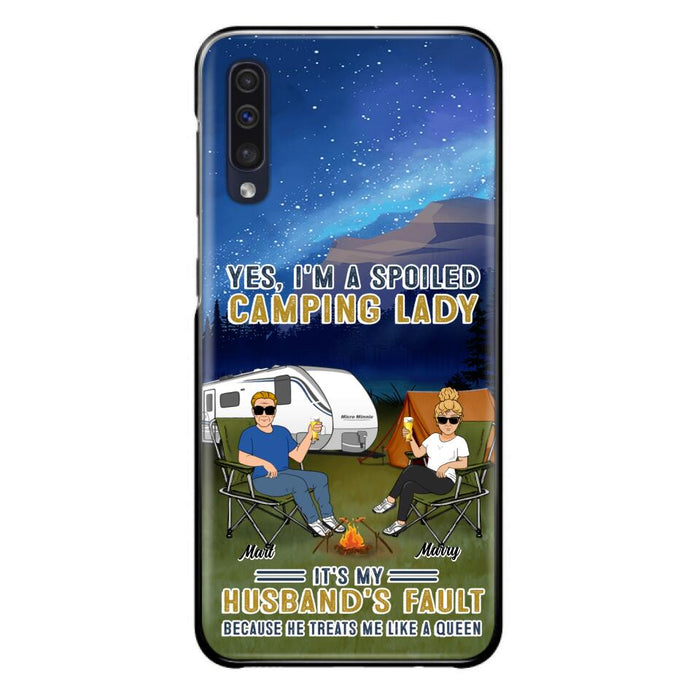 Custom Personalized Husband And Wife Camping Phone Case - Gift Idea For Camping Couple - Yes, I'm A Spoiled Camping Lady - Case For iPhone And Samsung