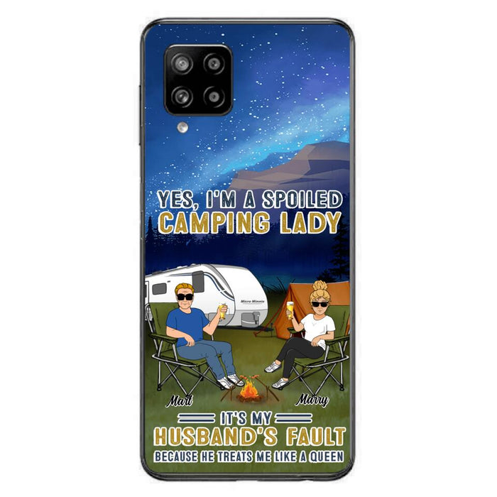 Custom Personalized Husband And Wife Camping Phone Case - Gift Idea For Camping Couple - Yes, I'm A Spoiled Camping Lady - Case For iPhone And Samsung