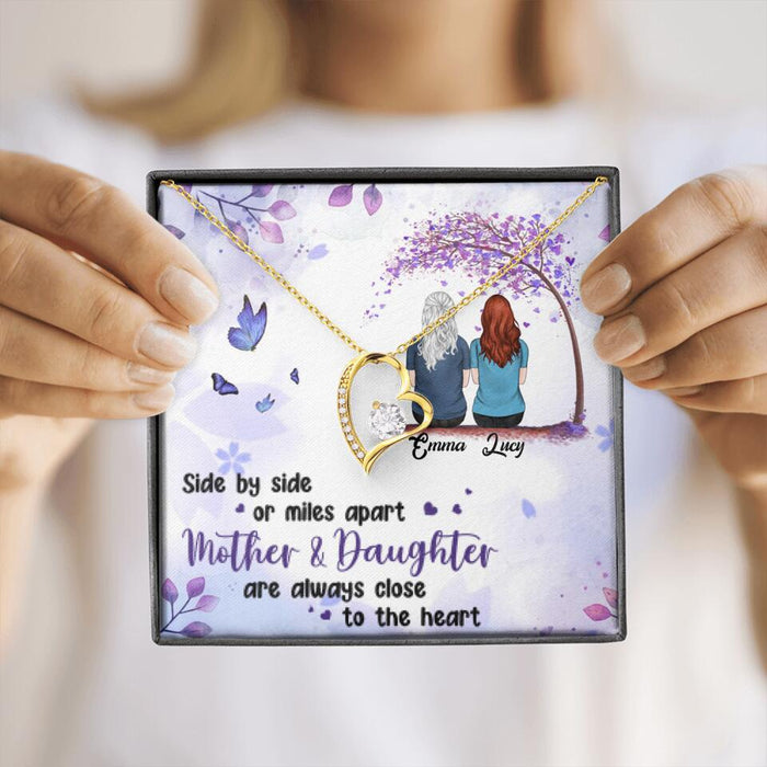 Personalized Mom & Daughter Forever Love Necklace - Gift Idea For Mother's Day - Up to 5 People - Side By Side Or Miles Apart, Mother & Daughter Are Always Close To The Heart