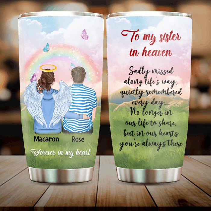 Custom Personalized Memorial Siblings Tumbler - Gift for Family, Siblings, Brothers and Sisters - Up to 6 Siblings