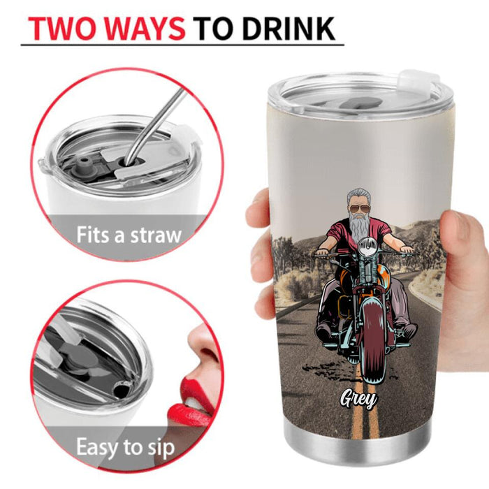 Custom Personalized Biker Tumbler - Gift Idea For Biker - Live Your Life Forget Your Age