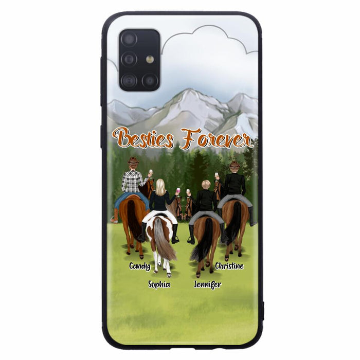 Custom Personalized Riding Horse Friends iPhone/Samsung Cases - Gift for Besties, Horse Lovers - Up to 4 Besties - Besties Forever