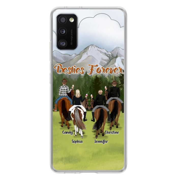 Custom Personalized Riding Horse Friends iPhone/Samsung Cases - Gift for Besties, Horse Lovers - Up to 4 Besties - Besties Forever