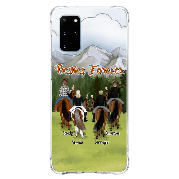 Custom Personalized Riding Horse Friends iPhone/Samsung Cases - Gift for Besties, Horse Lovers - Up to 4 Besties - Besties Forever