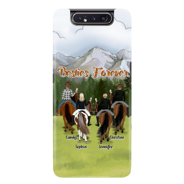 Custom Personalized Riding Horse Friends iPhone/Samsung Cases - Gift for Besties, Horse Lovers - Up to 4 Besties - Besties Forever