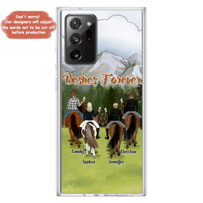 Custom Personalized Riding Horse Friends iPhone/Samsung Cases - Gift for Besties, Horse Lovers - Up to 4 Besties - Besties Forever