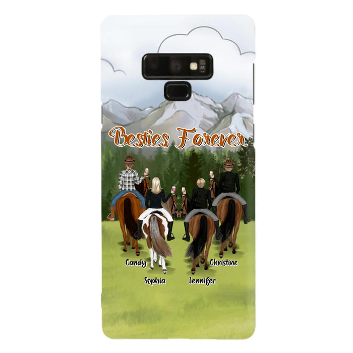 Custom Personalized Riding Horse Friends iPhone/Samsung Cases - Gift for Besties, Horse Lovers - Up to 4 Besties - Besties Forever