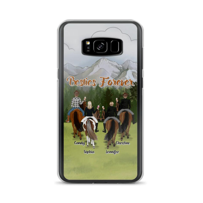 Custom Personalized Riding Horse Friends iPhone/Samsung Cases - Gift for Besties, Horse Lovers - Up to 4 Besties - Besties Forever