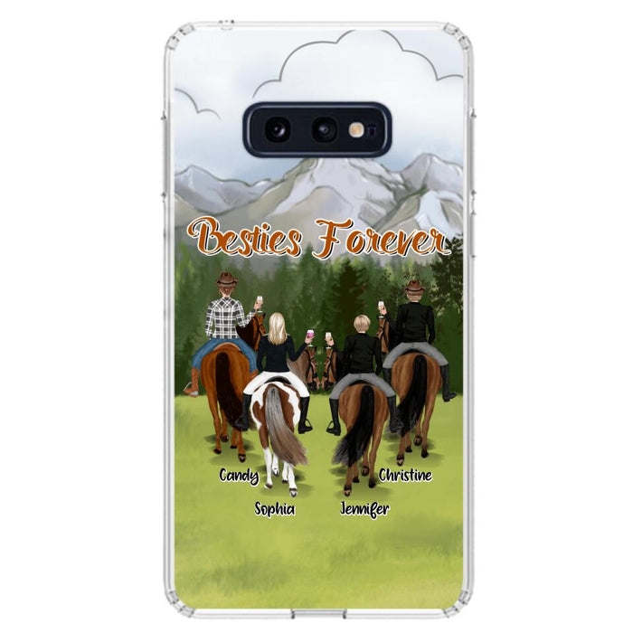 Custom Personalized Riding Horse Friends iPhone/Samsung Cases - Gift for Besties, Horse Lovers - Up to 4 Besties - Besties Forever