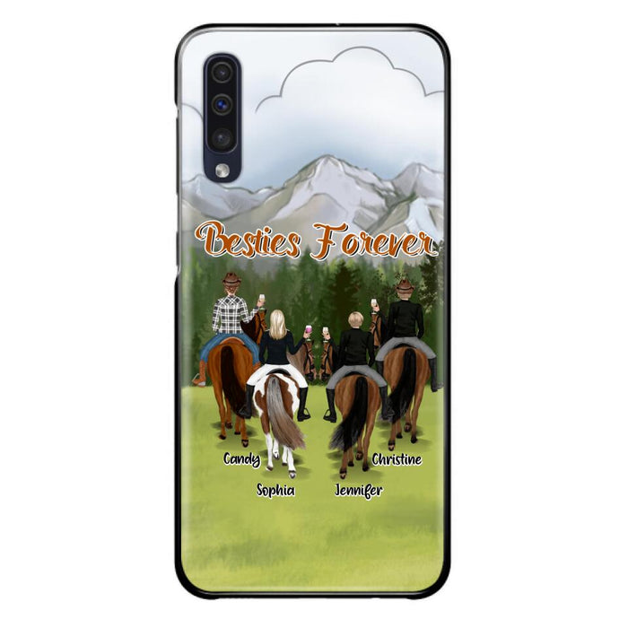 Custom Personalized Riding Horse Friends iPhone/Samsung Cases - Gift for Besties, Horse Lovers - Up to 4 Besties - Besties Forever