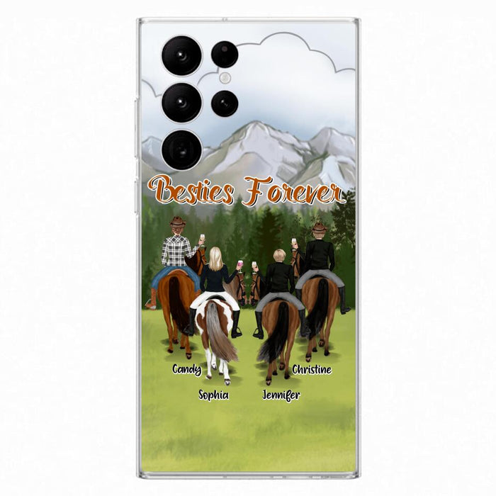 Custom Personalized Riding Horse Friends iPhone/Samsung Cases - Gift for Besties, Horse Lovers - Up to 4 Besties - Besties Forever