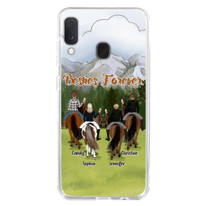 Custom Personalized Riding Horse Friends iPhone/Samsung Cases - Gift for Besties, Horse Lovers - Up to 4 Besties - Besties Forever