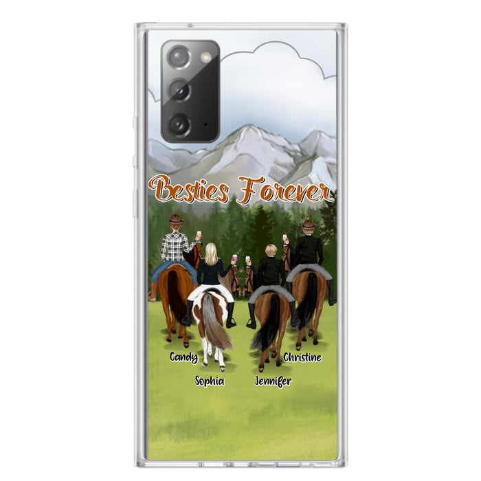 Custom Personalized Riding Horse Friends iPhone/Samsung Cases - Gift for Besties, Horse Lovers - Up to 4 Besties - Besties Forever