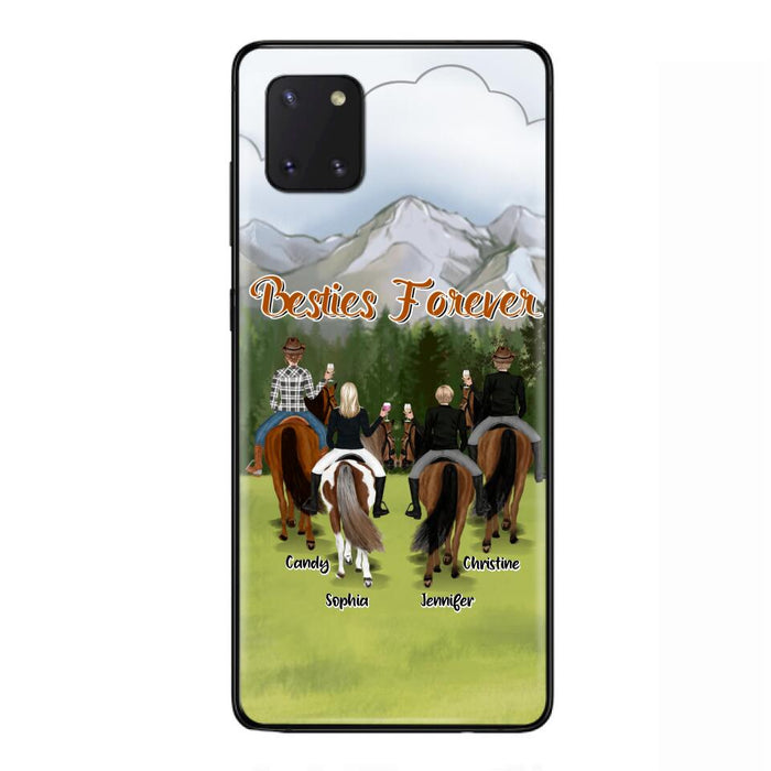 Custom Personalized Riding Horse Friends iPhone/Samsung Cases - Gift for Besties, Horse Lovers - Up to 4 Besties - Besties Forever