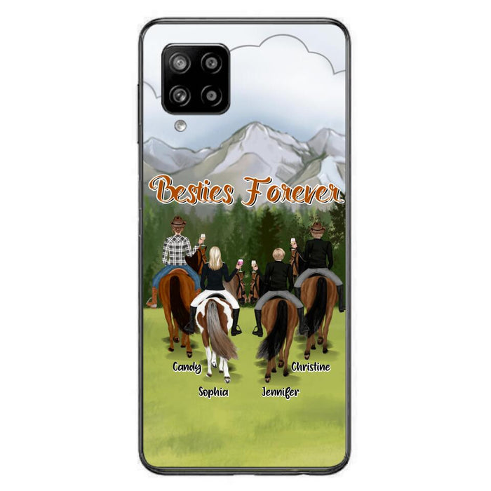 Custom Personalized Riding Horse Friends iPhone/Samsung Cases - Gift for Besties, Horse Lovers - Up to 4 Besties - Besties Forever