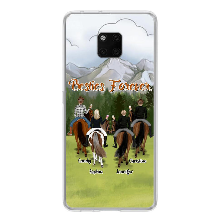 Custom Personalized Riding Horse Friends Huawei/Xiaomi/Oppo Cases - Gift for Besties, Horse Lovers - Up to 4 Besties - Besties Forever