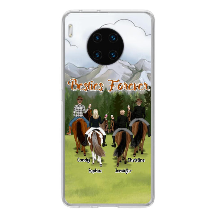 Custom Personalized Riding Horse Friends Huawei/Xiaomi/Oppo Cases - Gift for Besties, Horse Lovers - Up to 4 Besties - Besties Forever