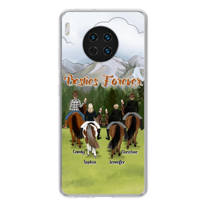 Custom Personalized Riding Horse Friends Huawei/Xiaomi/Oppo Cases - Gift for Besties, Horse Lovers - Up to 4 Besties - Besties Forever