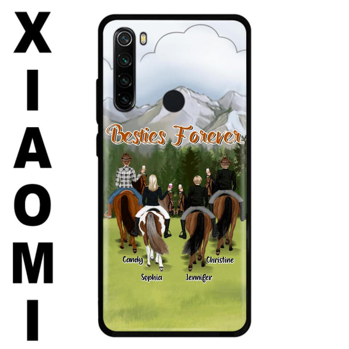 Custom Personalized Riding Horse Friends Huawei/Xiaomi/Oppo Cases - Gift for Besties, Horse Lovers - Up to 4 Besties - Besties Forever