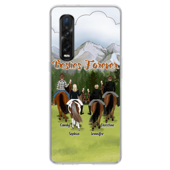 Custom Personalized Riding Horse Friends Huawei/Xiaomi/Oppo Cases - Gift for Besties, Horse Lovers - Up to 4 Besties - Besties Forever