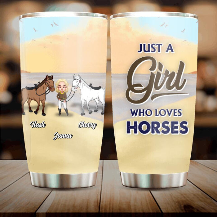 Custom Personalized Horse Lady Tumbler - Gift Idea For Horse Lovers/ Mother's Day 2022 Gift - Just A Girl Who Loves Horses