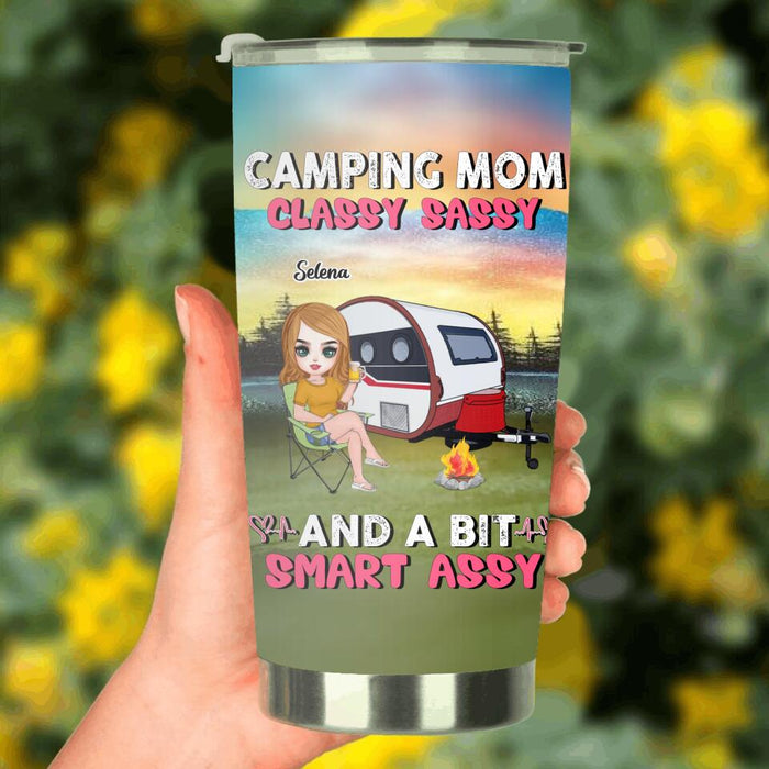 Custom Personalized Camping Mom Tumbler - Gift Idea For Camping Lover/ Mother's Day - Camping Mom Classy Sassy And A Bit Smart Assy