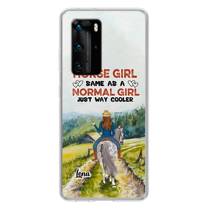 Custom Personalized Horse Girl Phone Case - Upto 3 People - Gift Idea For Horse Lover - Horse Girl Same As A Normal Girl Just Way Cooler - Case For Xiaomi/Huawei/Oppo