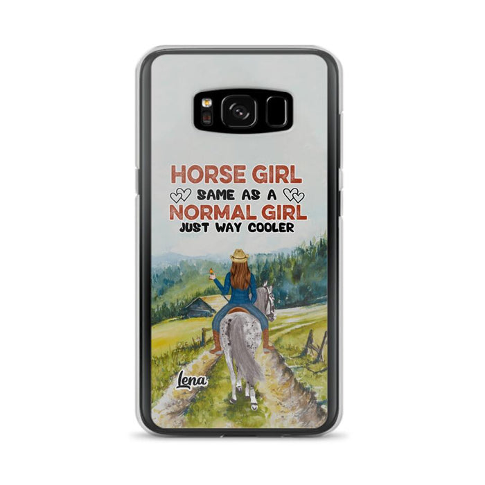 Custom Personalized Horse Girl Phone Case - Upto 3 People - Gift Idea For Horse Lover - Horse Girl Same As A Normal Girl Just Way Cooler - Case For iPhone/Samsung