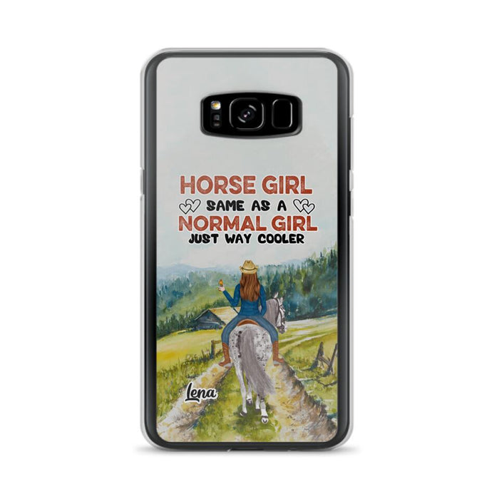 Custom Personalized Horse Girl Phone Case - Upto 3 People - Gift Idea For Horse Lover - Horse Girl Same As A Normal Girl Just Way Cooler - Case For iPhone/Samsung