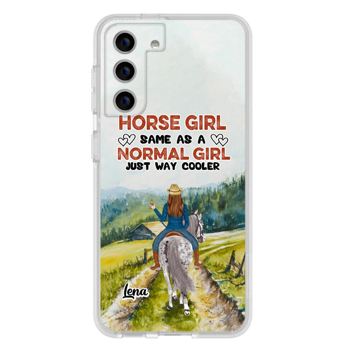 Custom Personalized Horse Girl Phone Case - Upto 3 People - Gift Idea For Horse Lover - Horse Girl Same As A Normal Girl Just Way Cooler - Case For iPhone/Samsung