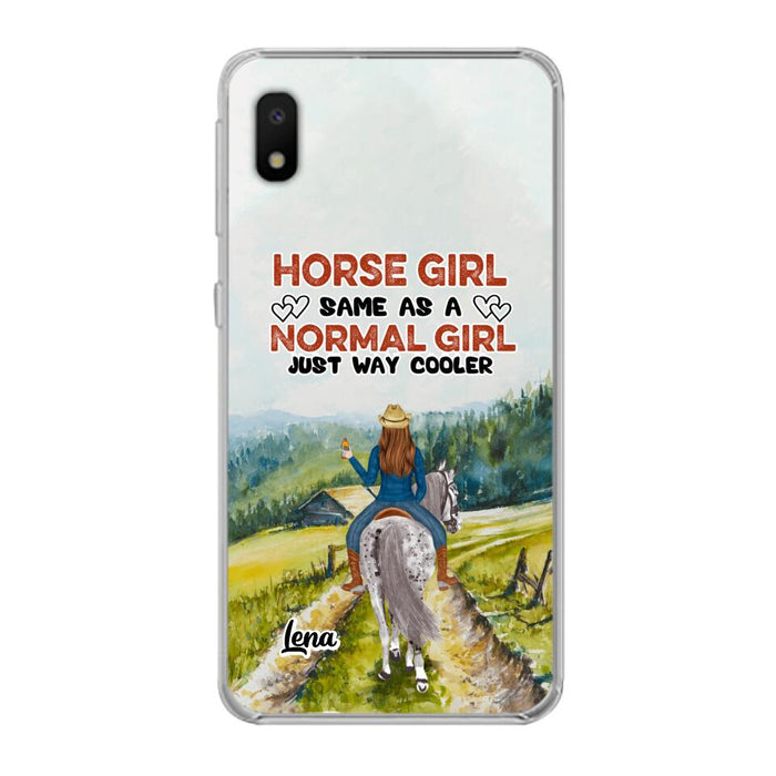 Custom Personalized Horse Girl Phone Case - Upto 3 People - Gift Idea For Horse Lover - Horse Girl Same As A Normal Girl Just Way Cooler - Case For iPhone/Samsung