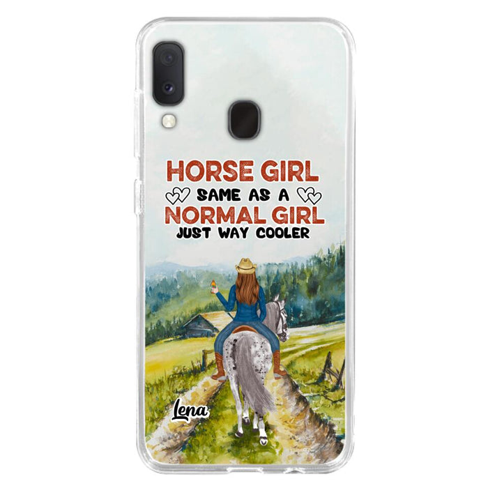 Custom Personalized Horse Girl Phone Case - Upto 3 People - Gift Idea For Horse Lover - Horse Girl Same As A Normal Girl Just Way Cooler - Case For iPhone/Samsung