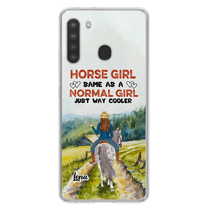 Custom Personalized Horse Girl Phone Case - Upto 3 People - Gift Idea For Horse Lover - Horse Girl Same As A Normal Girl Just Way Cooler - Case For iPhone/Samsung