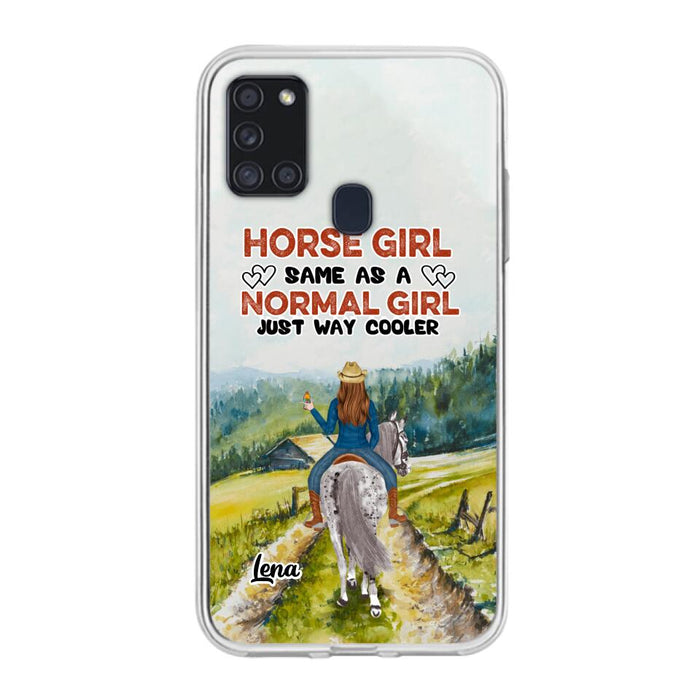 Custom Personalized Horse Girl Phone Case - Upto 3 People - Gift Idea For Horse Lover - Horse Girl Same As A Normal Girl Just Way Cooler - Case For iPhone/Samsung