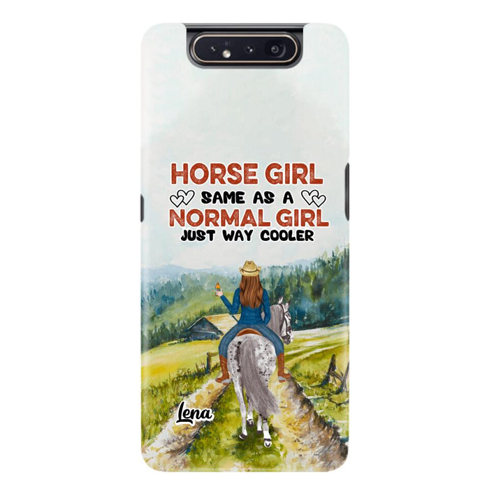 Custom Personalized Horse Girl Phone Case - Upto 3 People - Gift Idea For Horse Lover - Horse Girl Same As A Normal Girl Just Way Cooler - Case For iPhone/Samsung