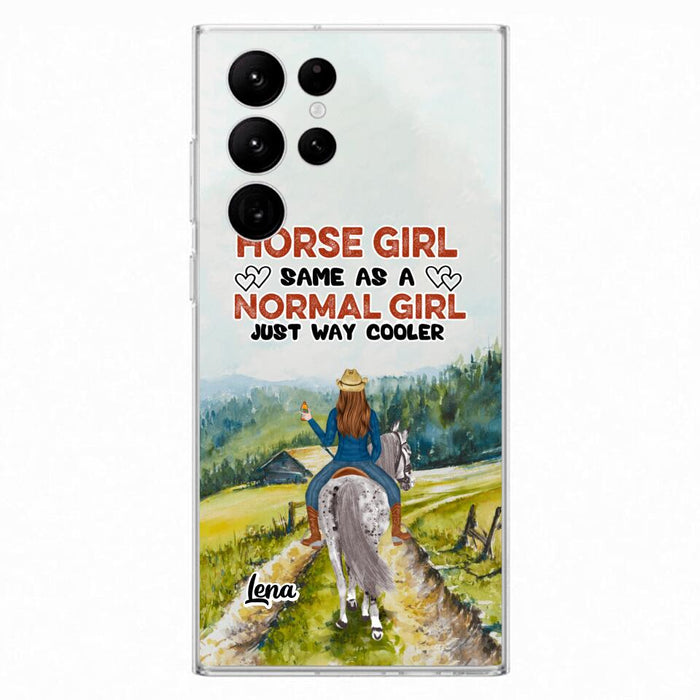 Custom Personalized Horse Girl Phone Case - Upto 3 People - Gift Idea For Horse Lover - Horse Girl Same As A Normal Girl Just Way Cooler - Case For iPhone/Samsung