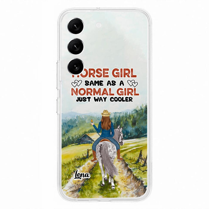 Custom Personalized Horse Girl Phone Case - Upto 3 People - Gift Idea For Horse Lover - Horse Girl Same As A Normal Girl Just Way Cooler - Case For iPhone/Samsung