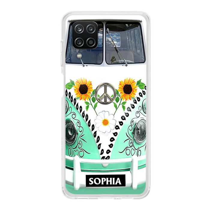 Custom Personalized Sunflower Peace Bus Phone Case - Best Gift Idea For Bus Lovers - Cases For iPhone And Samsung