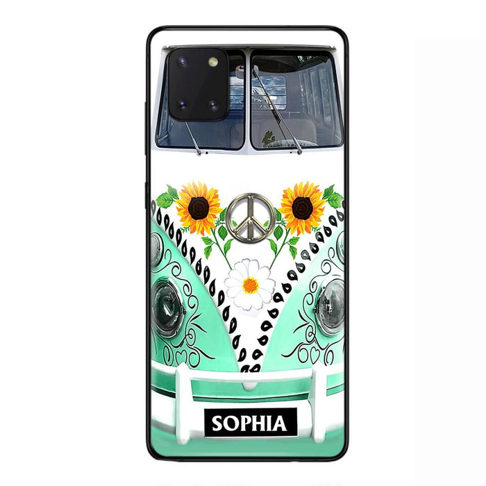 Custom Personalized Sunflower Peace Bus Phone Case - Best Gift Idea For Bus Lovers - Cases For iPhone And Samsung