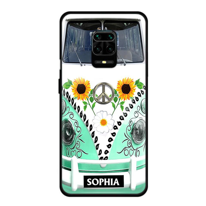 Custom Personalized Sunflower Peace Bus Phone Case - Best Gift Idea For Bus Lovers - Cases For Oppo, Xiaomi And Huawei