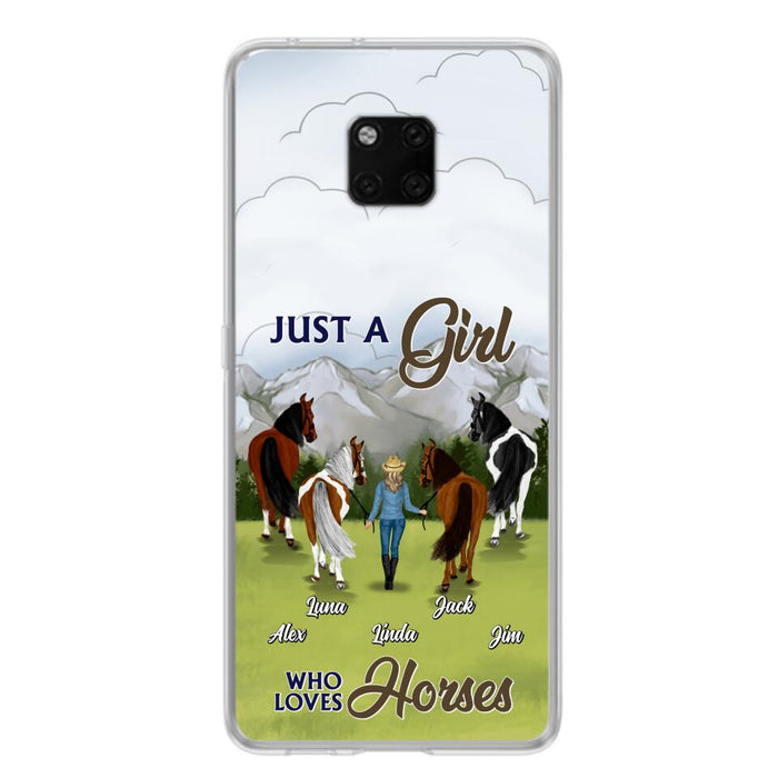 Personalized Horse Lady Phone Case for Xiaomi/ Oppo/ Huawei - Gift Idea For Horse Lovers with up to 4 Horses - Just A Girl Who Loves Horses