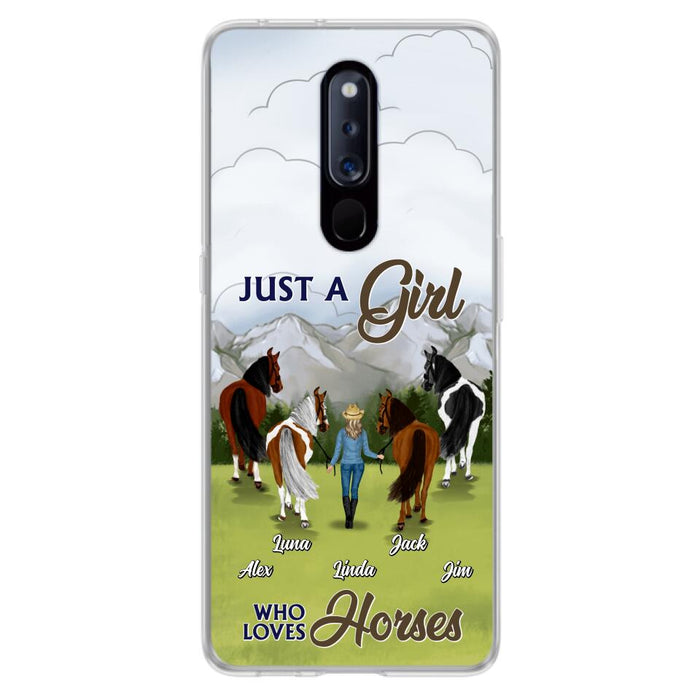 Personalized Horse Lady Phone Case for Xiaomi/ Oppo/ Huawei - Gift Idea For Horse Lovers with up to 4 Horses - Just A Girl Who Loves Horses