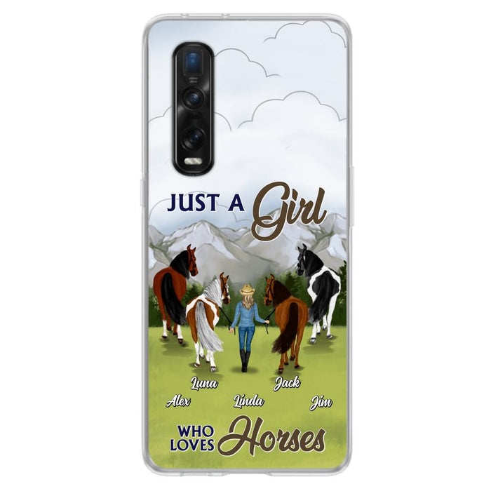 Personalized Horse Lady Phone Case for Xiaomi/ Oppo/ Huawei - Gift Idea For Horse Lovers with up to 4 Horses - Just A Girl Who Loves Horses