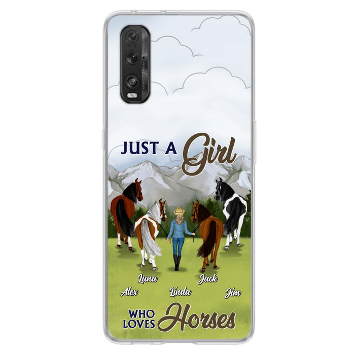 Personalized Horse Lady Phone Case for Xiaomi/ Oppo/ Huawei - Gift Idea For Horse Lovers with up to 4 Horses - Just A Girl Who Loves Horses