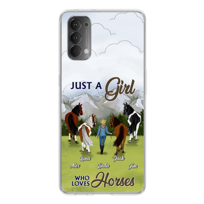 Personalized Horse Lady Phone Case for Xiaomi/ Oppo/ Huawei - Gift Idea For Horse Lovers with up to 4 Horses - Just A Girl Who Loves Horses