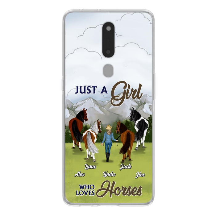 Personalized Horse Lady Phone Case for Xiaomi/ Oppo/ Huawei - Gift Idea For Horse Lovers with up to 4 Horses - Just A Girl Who Loves Horses