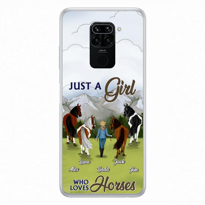 Personalized Horse Lady Phone Case for Xiaomi/ Oppo/ Huawei - Gift Idea For Horse Lovers with up to 4 Horses - Just A Girl Who Loves Horses