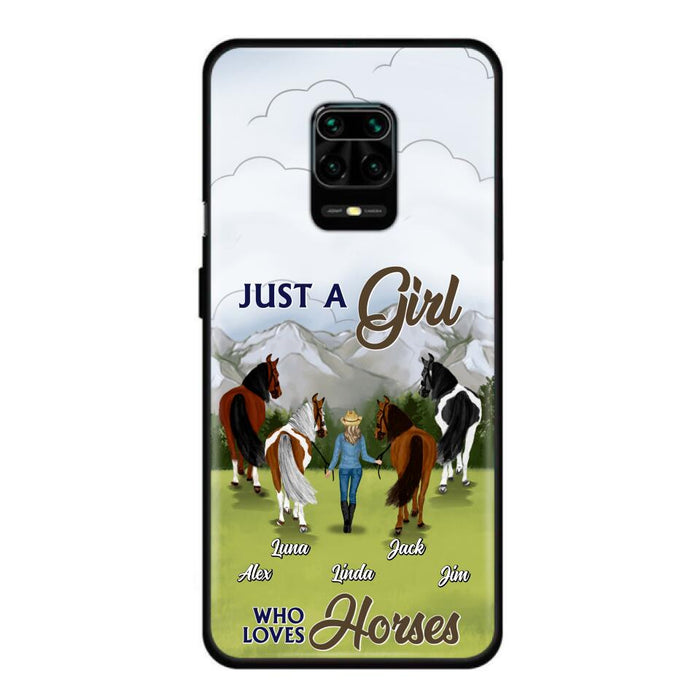 Personalized Horse Lady Phone Case for Xiaomi/ Oppo/ Huawei - Gift Idea For Horse Lovers with up to 4 Horses - Just A Girl Who Loves Horses