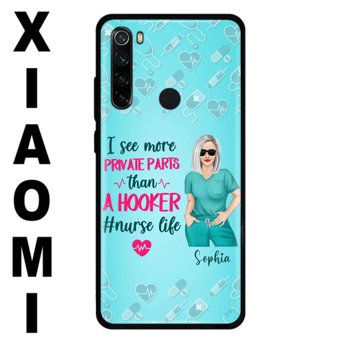 Custom Personalized Grumpy Old Nurse Phone Case - Gift For Nurse/ Mother's Day 2022 Gift - I See More Private Parts Than A Hooker - Case For Xiaomi, Oppo And Huawei